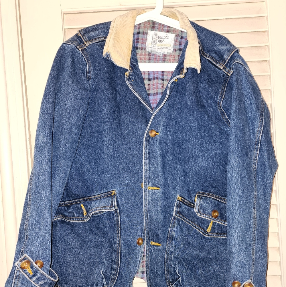 London fog jean jacket with flannel linning
